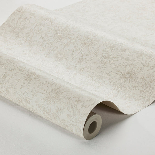 Gabriella Stone Floral Wallpaper by Boråstapeter – Schumacher 3975