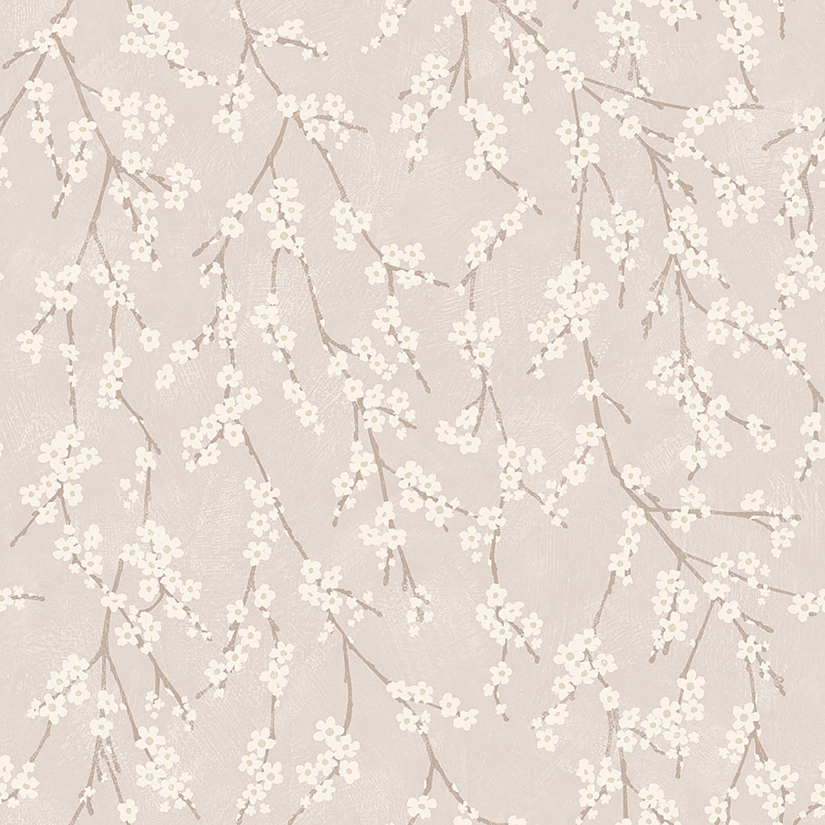 Alice Blush wallpaper by Boråstapeter for Schumacher, featuring delicate trailing apple blossoms in a soft blush colorway.
