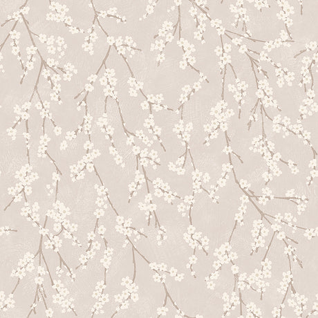 Alice Blush wallpaper by Boråstapeter for Schumacher, featuring delicate trailing apple blossoms in a soft blush colorway.