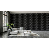 Tazz Black by Arthouse Ribbons Wallpaper – Brewster Home Fashions AH924502