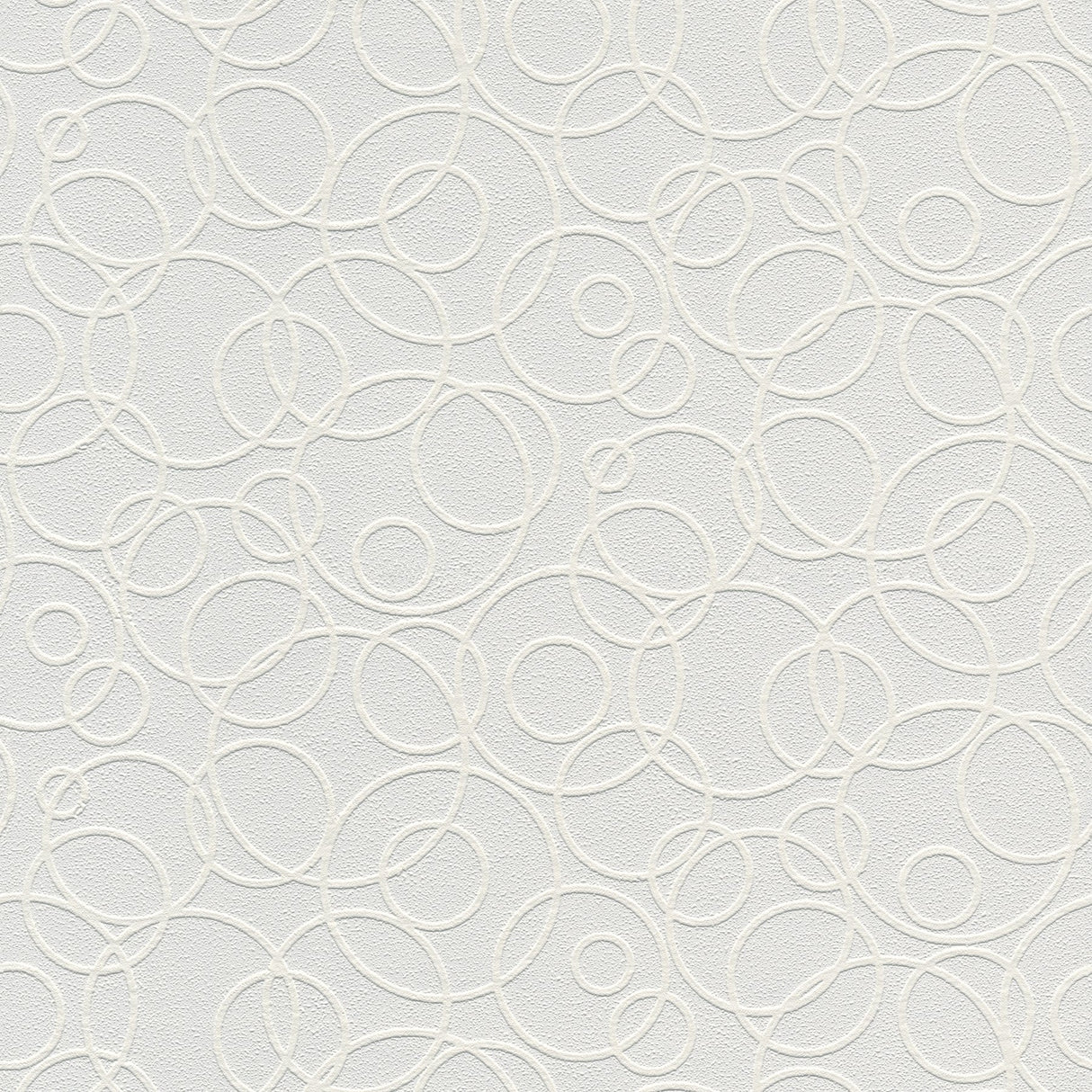 Artemisia White Circles Paintable Wallpaper with Retro Geometric Texture - Brewster 4000-1045-19
