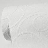 Artemisia White Circles Paintable Wallpaper with Retro Geometric Texture - Brewster 4000-1045-19
