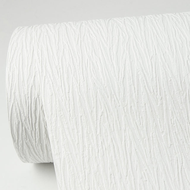 Kiefer White Bark Paintable Textured Wallpaper - Brewster 4000-1048-16