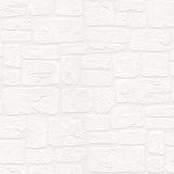 Gaffrey White Stone Paintable Wallpaper with Industrial Abstract Texture Pattern - Brewster 4000-2040-42