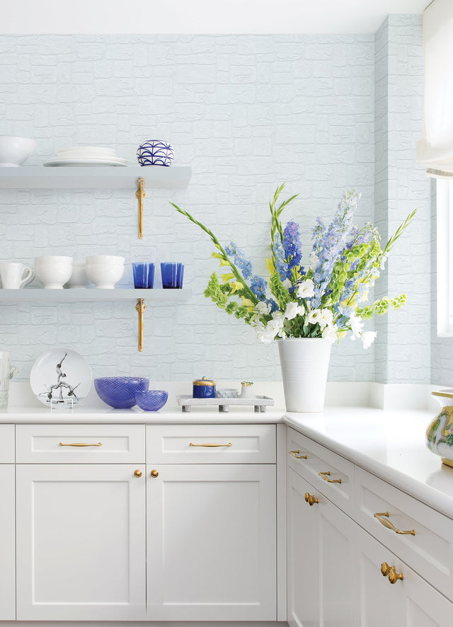 Gaffrey White Stone Paintable Wallpaper with Industrial Abstract Texture Pattern - Brewster 4000-2040-42