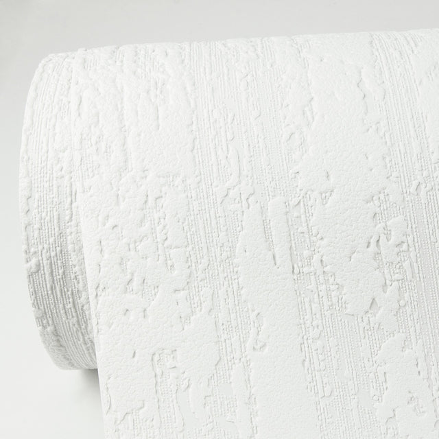 Antoni White Plaster Paintable Wallpaper with Textured Abstract Pattern - Brewster 4000-2409-10