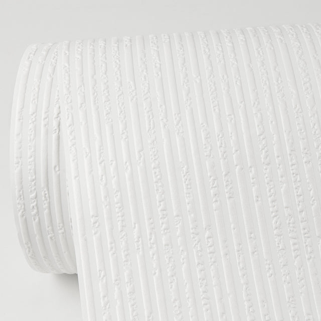 Gareth White Paintable Pin Stripe Wallpaper with Textured Raised Ink - Brewster 4000-2415-11
