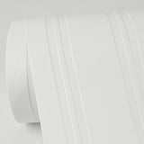 Elliott White Paintable Stripe Wallpaper with Textured Raised Ink - Brewster 4000-2435-15