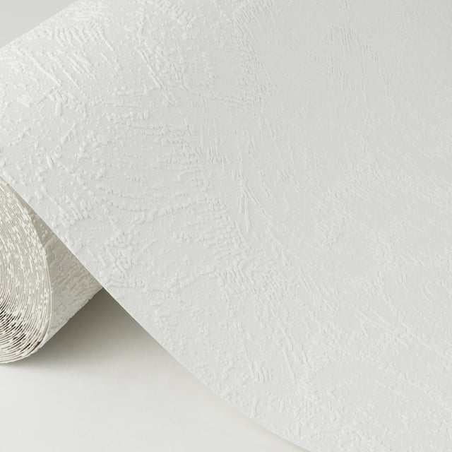 Gustave White Plaster Paintable Wallpaper with Abstract Texture Pattern, Modern Style - Brewster 4000-2516-19