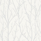 Redford White Birch Paintable Wallpaper with Scandinavian Botanical Texture Pattern - Brewster 4000-3210-15