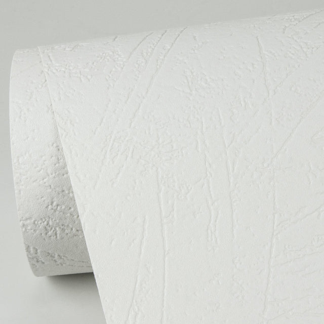 Netson White Plaster Paintable Wallpaper with Textured Abstract Pattern - Brewster 4000-32818