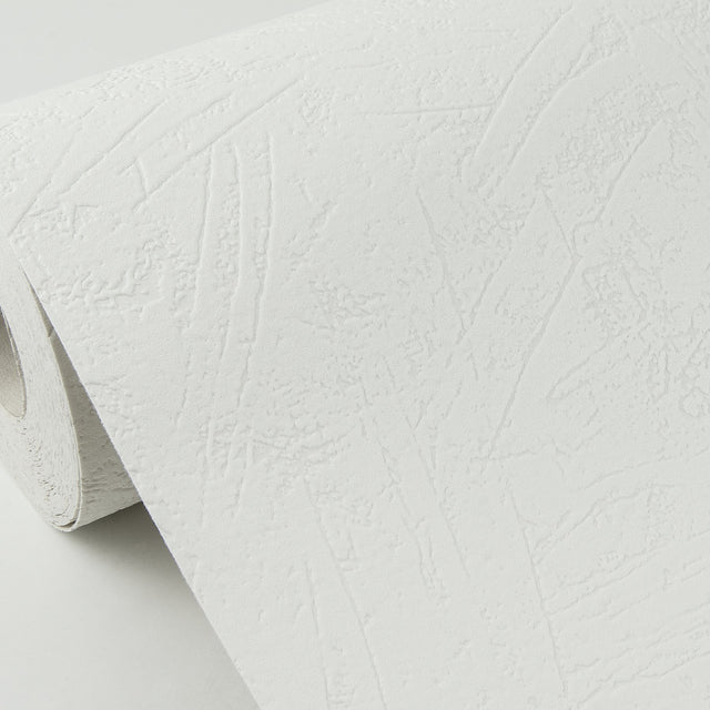 Netson White Plaster Paintable Wallpaper with Textured Abstract Pattern - Brewster 4000-32818