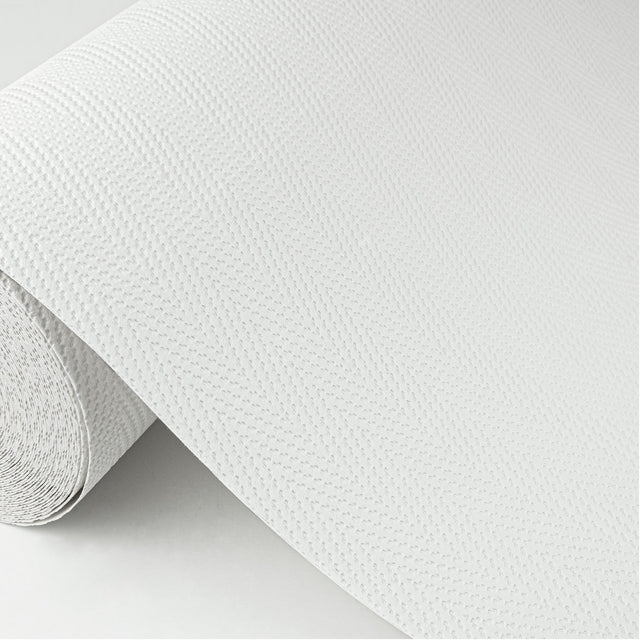 Ernst White Paintable Chevron Stripe Wallpaper with Textured Raised Ink - Brewster 4000-5042-27