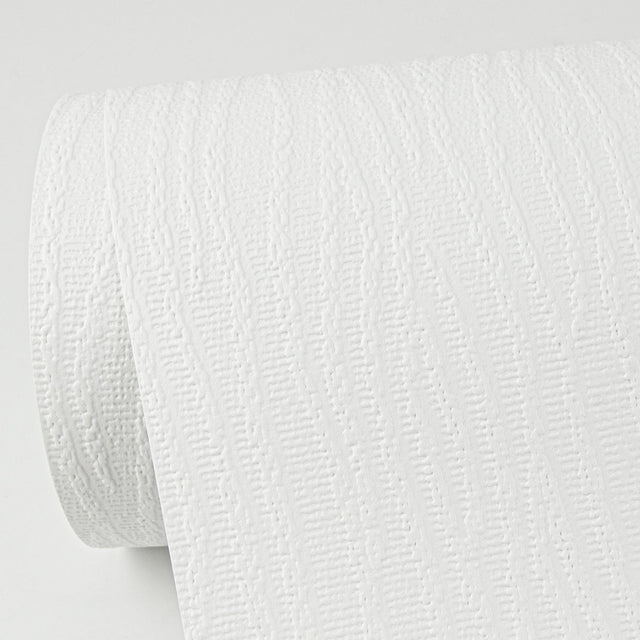 Agne White Threads Paintable Wallpaper with Coastal Texture Pattern - Brewster 4000-5089-11