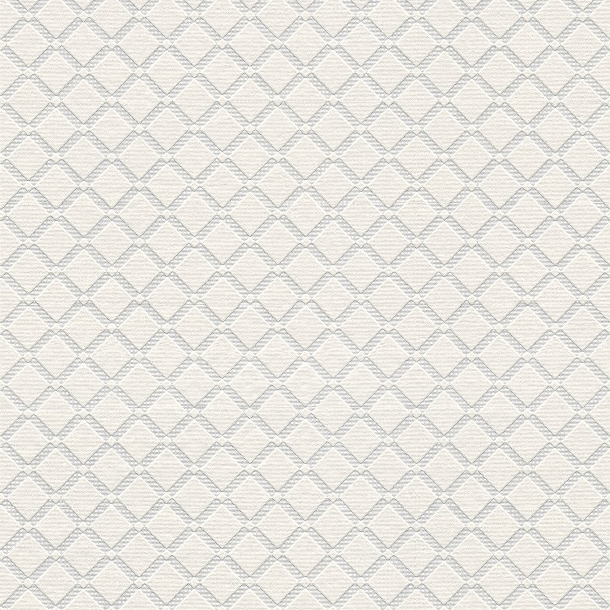 Armin White Diamond Trellis Paintable Wallpaper with Raised Texture - Brewster 4000-5281-17