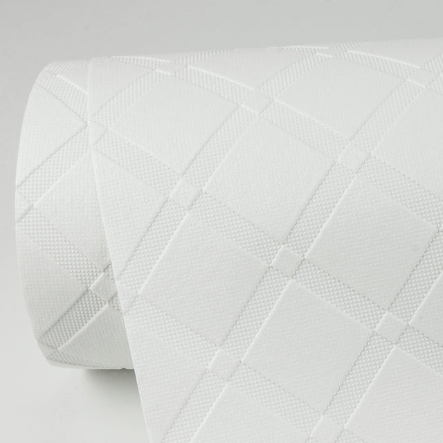 Armin White Diamond Trellis Paintable Wallpaper with Raised Texture - Brewster 4000-5281-17