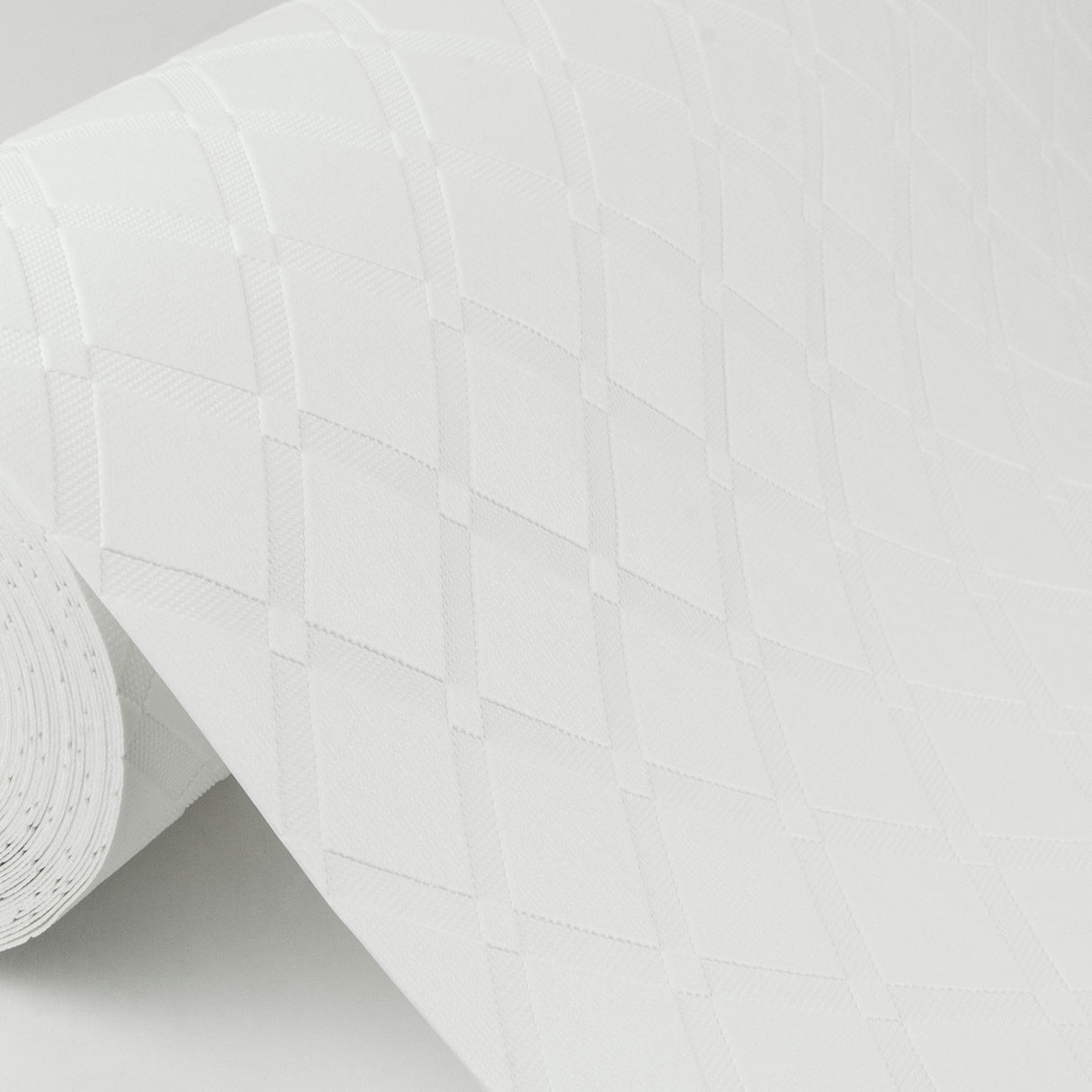 Armin White Diamond Trellis Paintable Wallpaper with Raised Texture - Brewster 4000-5281-17