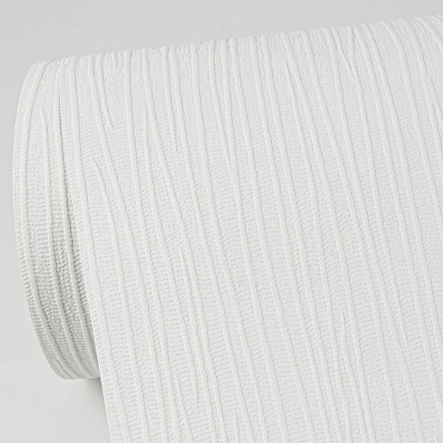 Albrecht White Vertical Paintable Wallpaper with Textured Abstract Lines - Brewster 4000-5412-60