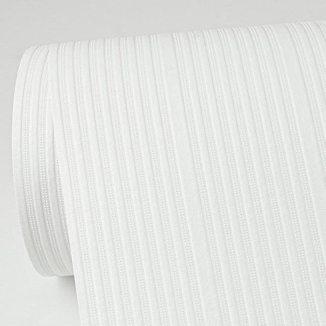Cedric White Paintble Stripe Wallpaper