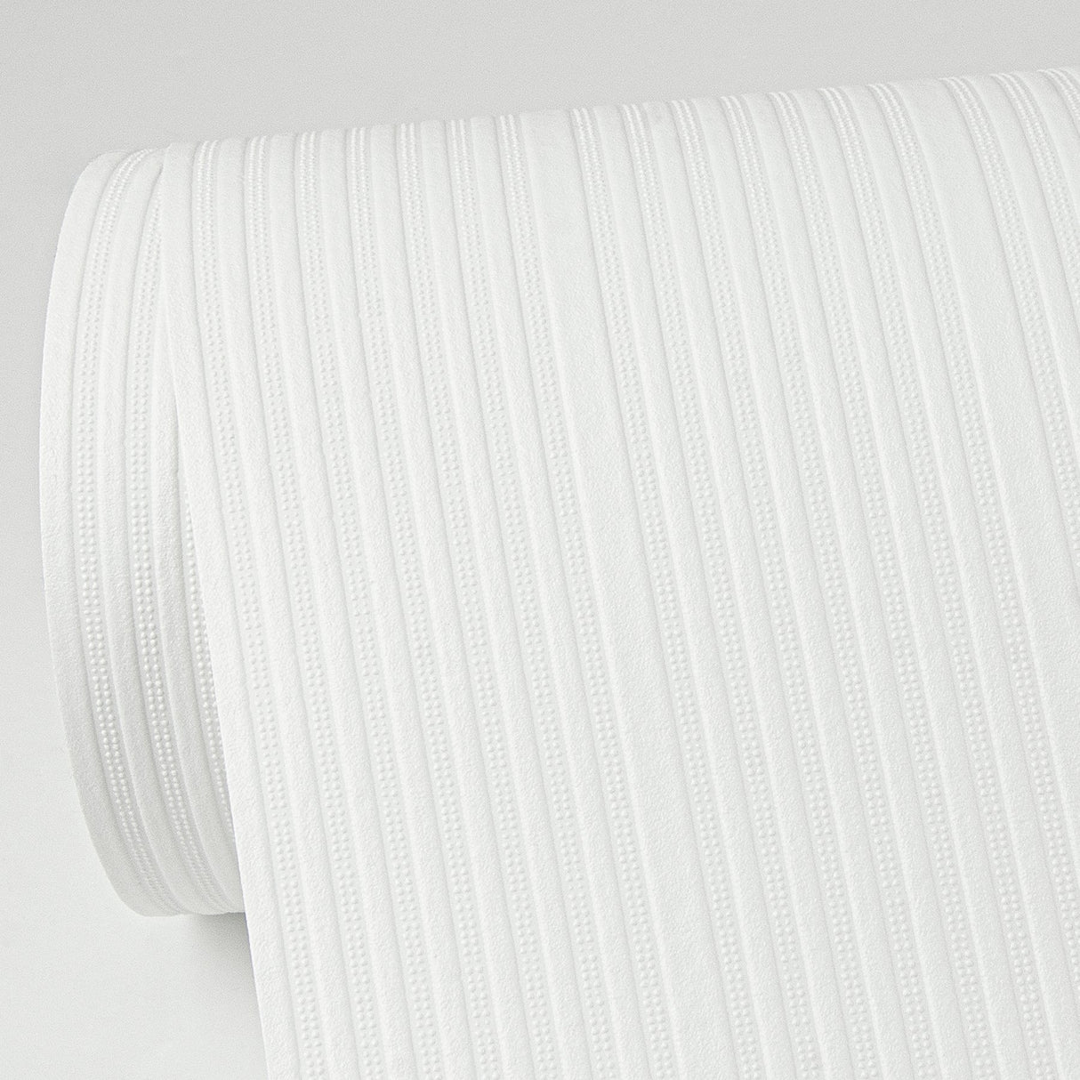 Cedric White Paintable Stripe Wallpaper with Textured Raised Ink - Brewster 4000-5627-15