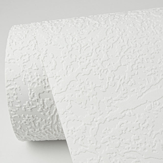 Willie White Spatter Paintable Wallpaper with Abstract Texture Pattern, Modern Style - Brewster 4000-59017