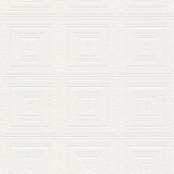Wright White Tin Paintable Wallpaper with Bohemian Textured Tin Tile Pattern - Brewster 4000-6640-13