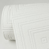 Wright White Tin Paintable Wallpaper with Bohemian Textured Tin Tile Pattern - Brewster 4000-6640-13