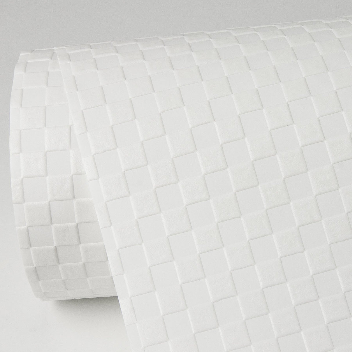 Jason White Check Paintable Wallpaper with Textured Check Pattern - Brewster 4000-93465-1