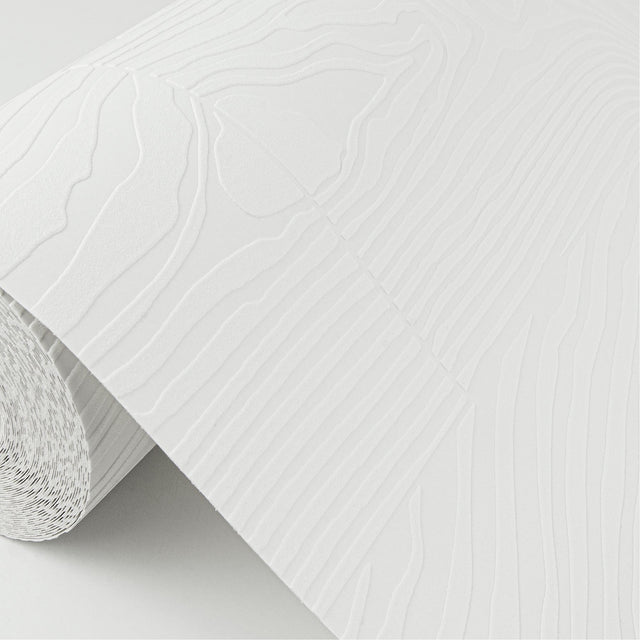 Wade White Planks Paintable Wallpaper with Textured Wood Plank Pattern - Brewster 4000-93994