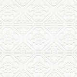 Brooklyn White Tin Paintable Wallpaper with Textured Tin Tile Pattern - Brewster 4000-93996