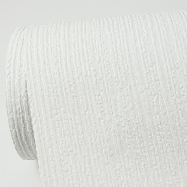 Bisa White Fibre Paintable Textured Wallpaper - Brewster 4000-93997