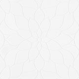 Anselm White Floral Bloom Paintable Wallpaper with Raised Textured Botanical Motif - Brewster 4000-9507-10