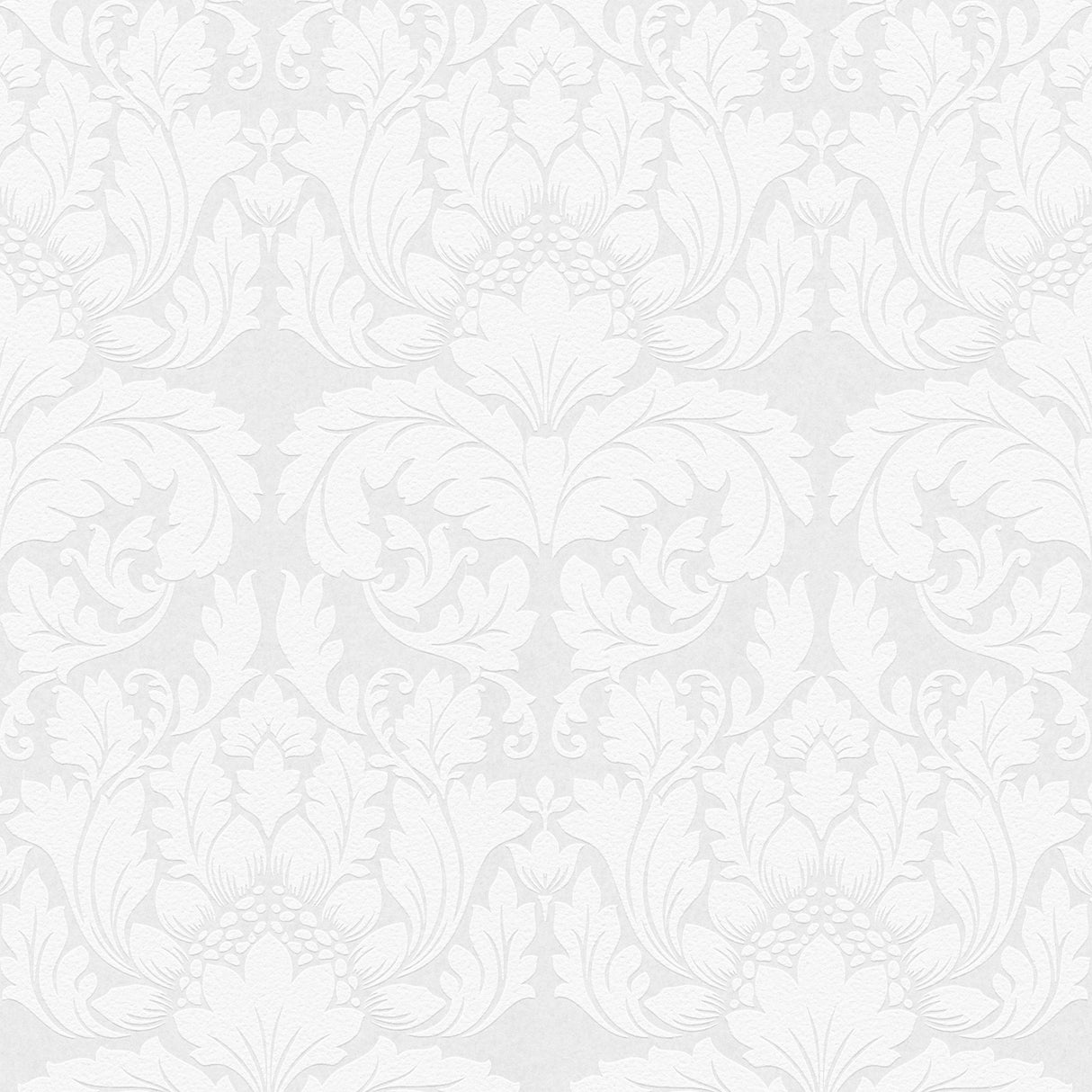Jan White Damask Paintable Wallpaper with Raised Ink Texture - Brewster 4000-95135-1