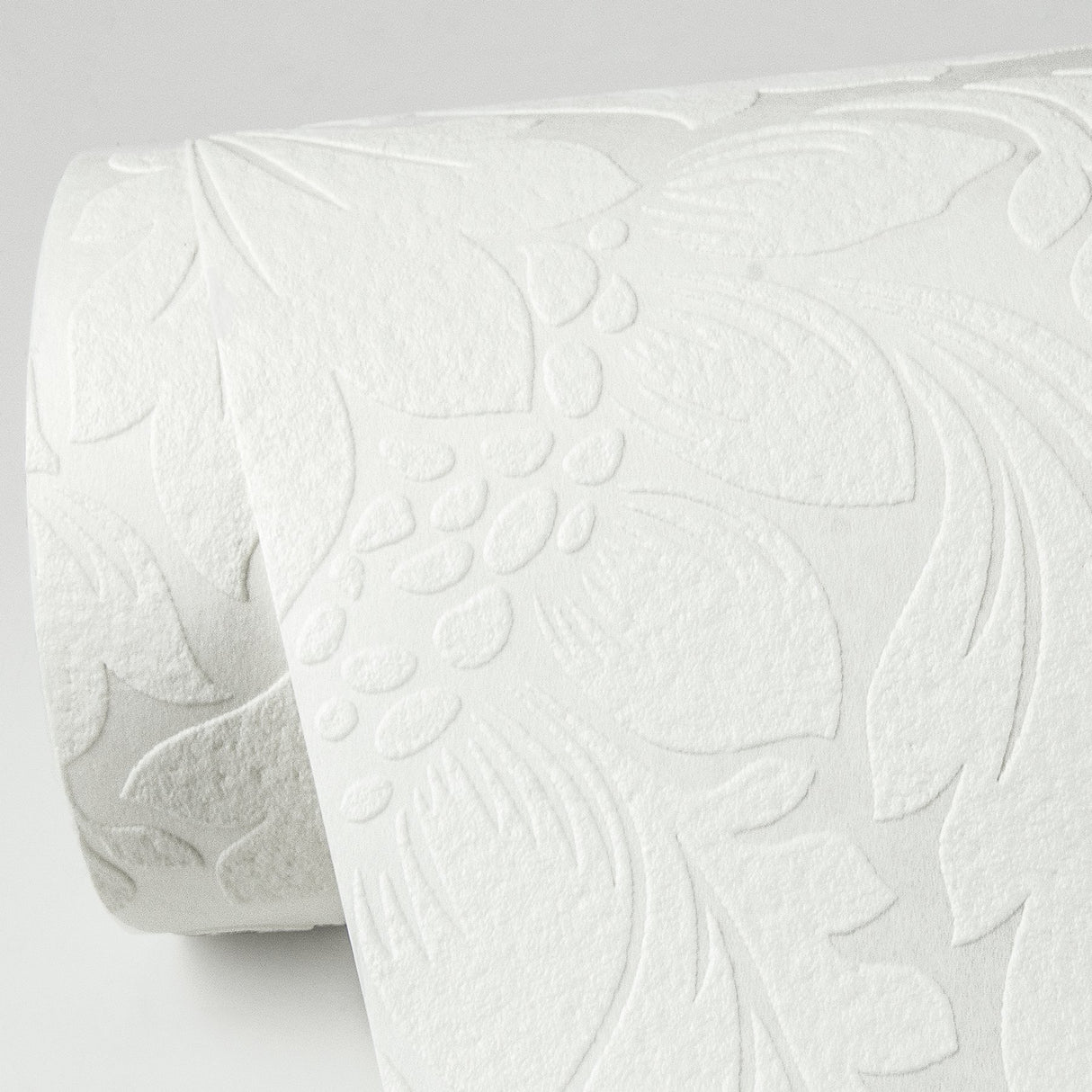Jan White Damask Paintable Wallpaper with Raised Ink Texture - Brewster 4000-95135-1