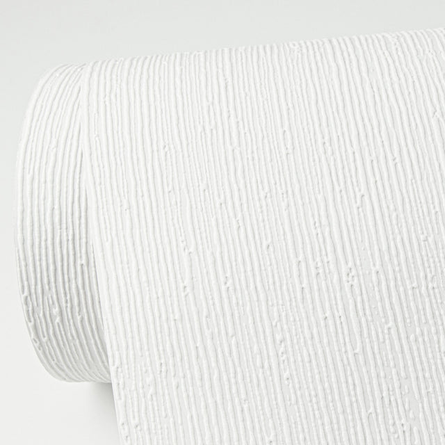 Verigated White Stria Paintable White Wallpaper with Textured Graphics Pattern - Brewster 4000-96293