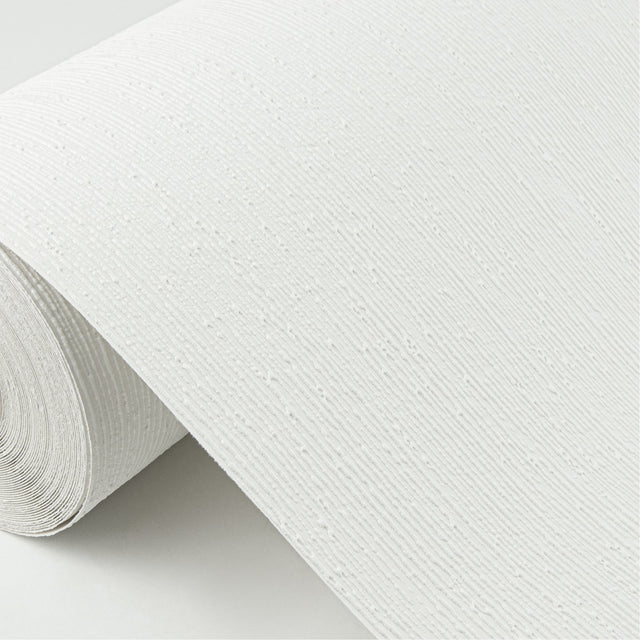 Verigated White Stria Paintable White Wallpaper with Textured Graphics Pattern - Brewster 4000-96293