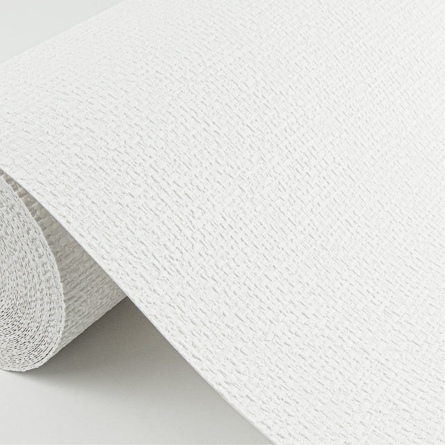 Minehan White Knit Texture Woven Paintable Wallpaper with Traditional Abstract Texture Pattern - Brewster 4000-96294