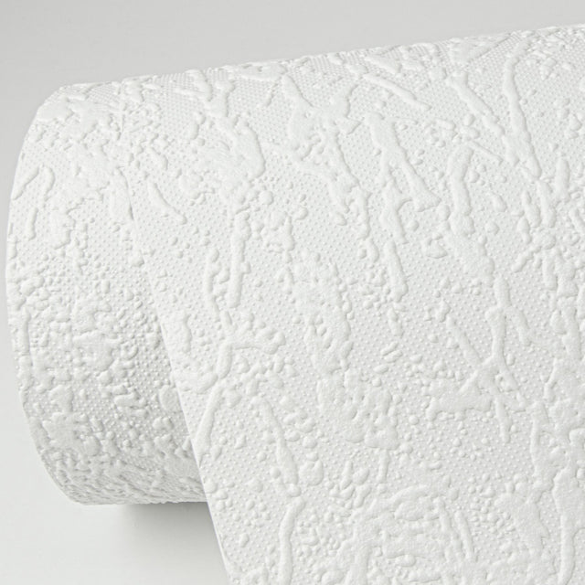 Freese White Splatter Paintable Wallpaper with Raised Ink Texture - Brewster 4000-96295