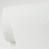 Stinson White Stucco Texture Paintable Wallpaper with Abstract Popcorn Motif - Brewster 4000-96299