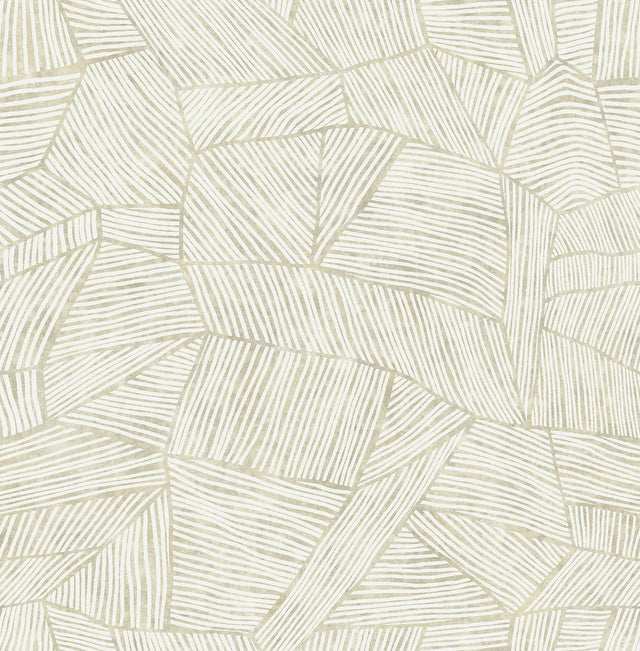 Aldabra Taupe Textured Geometric Wallpaper with Bohemian Graphics Pattern - Brewster 4014-26400