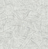 Aldabra Grey Textured Geometric Wallpaper with Abstract White Linework - A?Street Prints 4014-26402