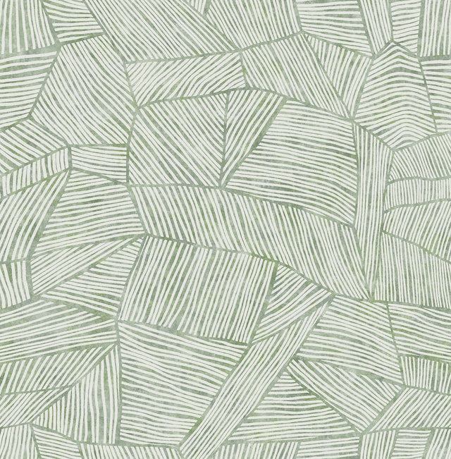 Aldabra Green Textured Geometric Wallpaper with Bohemian Graphic Pattern - A-Street Prints 4014-26403
