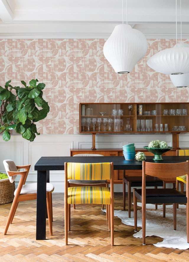 Giulietta Blush Painterly Geometric Wallpaper