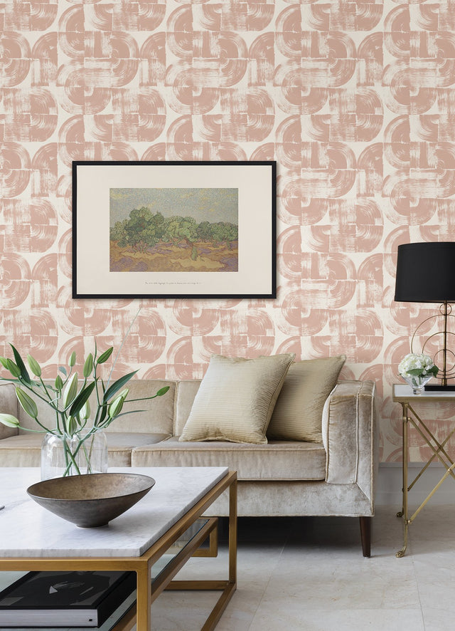 Giulietta Blush Painterly Geometric Wallpaper