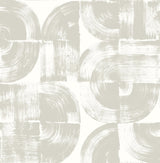 Giulietta Light Grey Painterly Geometric Wallpaper with Modern Abstract Brushstroke Pattern - A-Street Prints 4014-26406