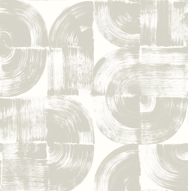 Giulietta Light Grey Painterly Geometric Wallpaper with Modern Abstract Brushstroke Pattern - A-Street Prints 4014-26406