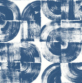 Giulietta Blue Painterly Geometric Wallpaper with Modern Abstract Brushstroke Motif - A-Street Prints 4014-26407