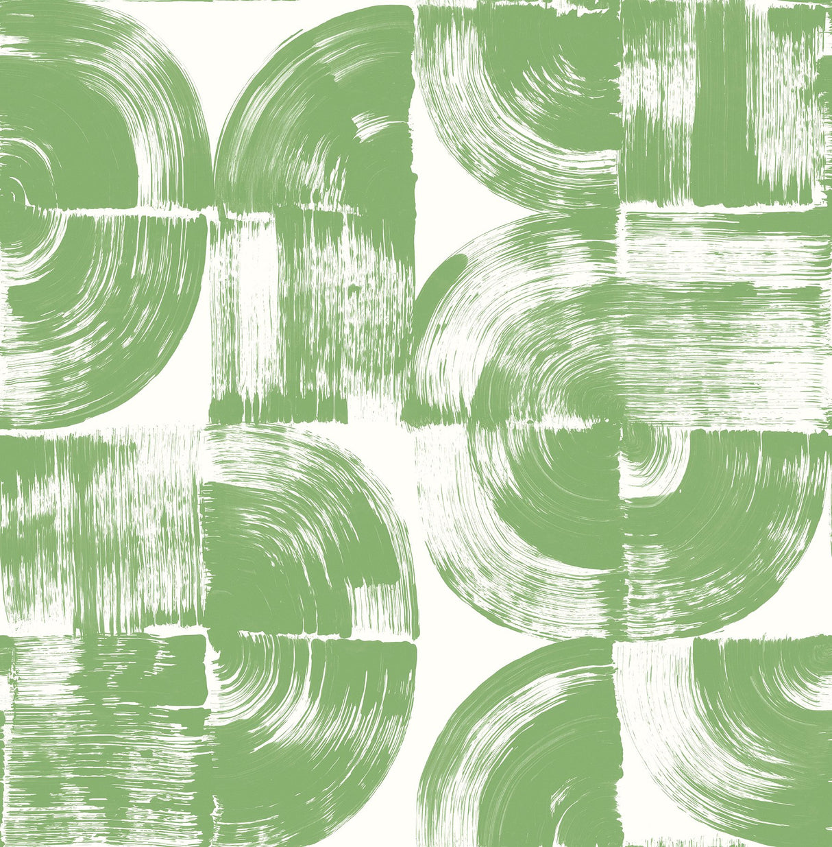 Giulietta Green Painterly Geometric Wallpaper with Modern Abstract Brushstroke Motif - A-Street Prints 4014-26408