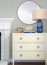 Livia Grey Trellis Wallpaper with Metallic Silver Geometric Pattern - A-Street Prints 4014-26412