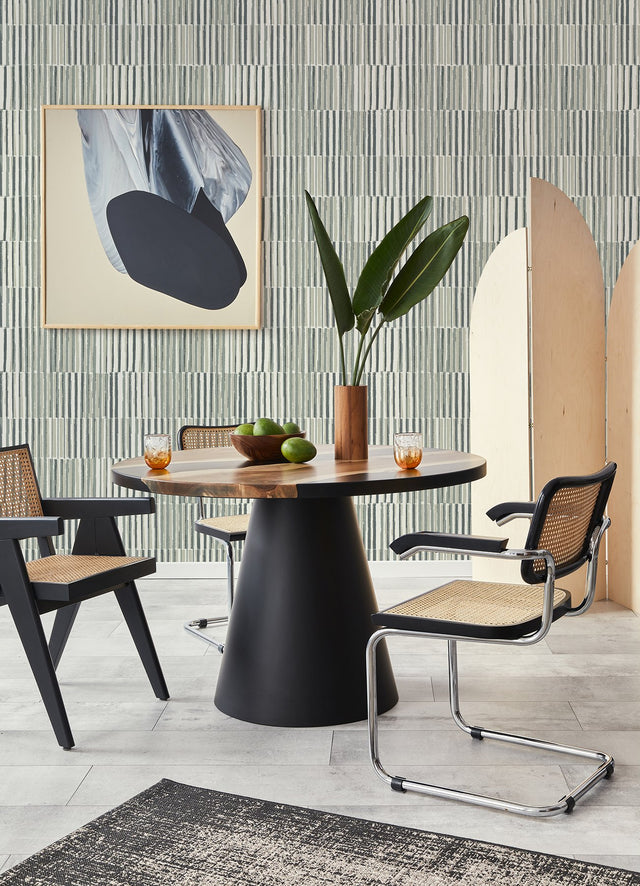 Sabah Slate Stripe Wallpaper with Modern Geometric Stripe Pattern - A-Street Prints 4014-26415
